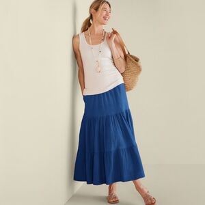 Soft Surroundings Ruari Gauze Maxi Skirt – Sapphire Blue – XL